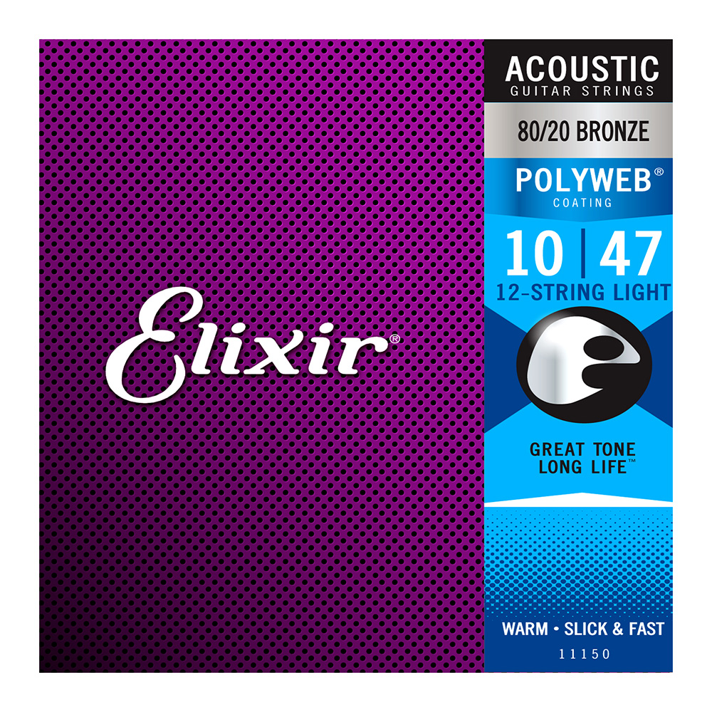 Elixir 11150 Acoustic Polyweb 80 20 Bronze 12 String Light 10 47