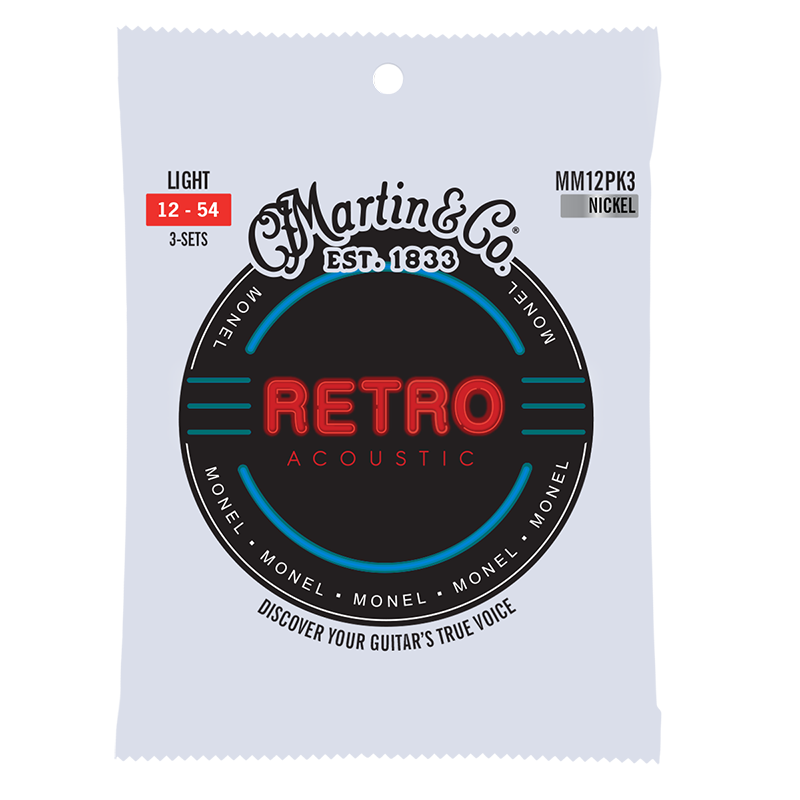 Martin Retro Monel 3 Pack Light 12 54 MM12PK3 Dirty Riffs